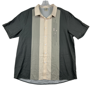 Hardaddy Shirt Mens Large Button-Up Striped Retro Short Sleeve Lightweight